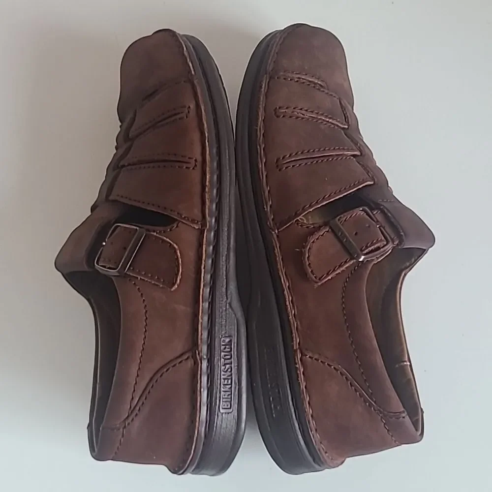 Footprints Birkenstock Madeira Brown Leather Fisherman Shoes Unisex Size EU 42